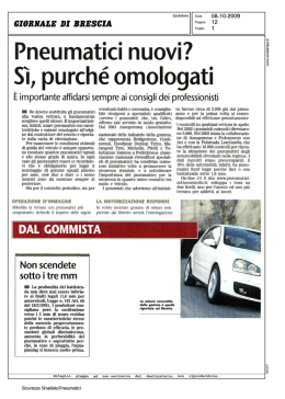 GIORNALE DI BRESCIA - Pneumatici sotto controllo