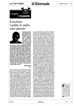 sono sporche - Il Giornale, 30/11/2009