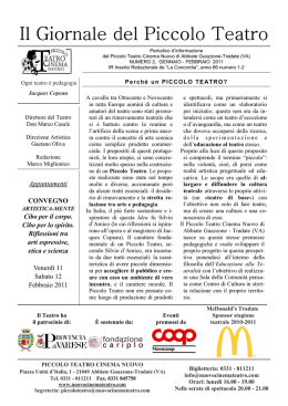 Il Giornale del Piccolo Teatro - N.2 gen. feb.2011