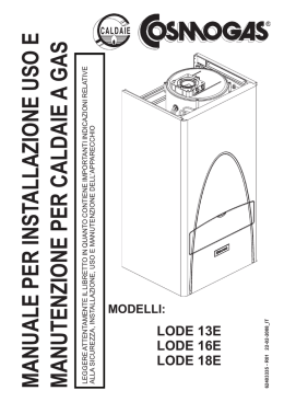 MANUALE PER INSTALLAZIONE USO E MANUTENZIONE PER