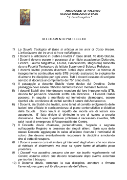 Regolamento Docenti - SCUOLA TEOLOGICA DI BASE "S. Luca
