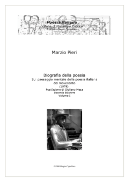 Marzio Pieri - Biagio Cepollaro, poesia