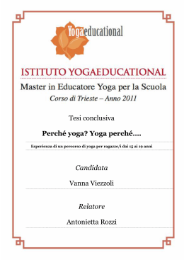 Tesi conclusiva Master Yoga Educational Vanna Viezzoli