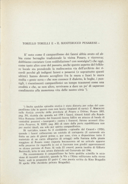 TORELLO TORELLI E &laquo; IL MANFERUCCO PESARESE &raquo;