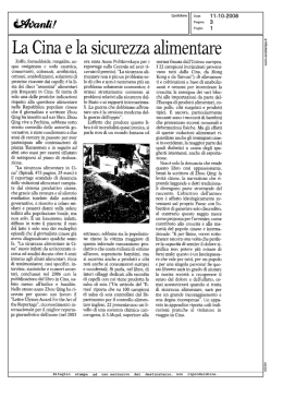 La Cina e a sicurezza alimentare