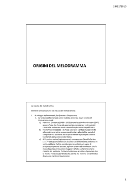 origini del melodramma