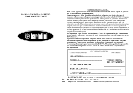 manuale di installazione, uso e manutenzione n° di
