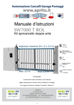 SW7000 T ROL Manuale d`istruzioni