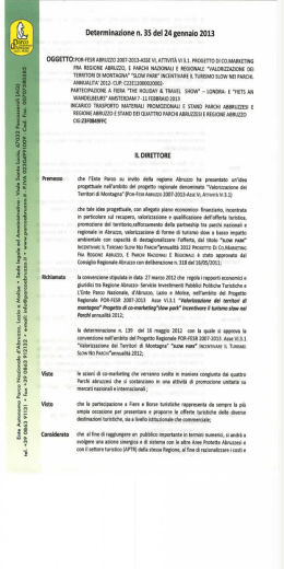 Scarica il documento - Parco Nazionale d`Abruzzo Lazio e Molise