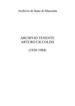 ARCHIVIO TENENTE ARTURO CICCOLINI (1938