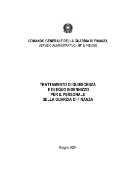 trattamento di quiescenza e di equo indennizzo per il personale