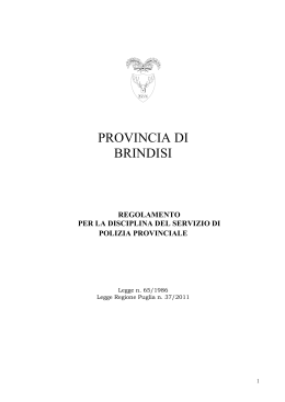 Regolamento del Corpo di Polizia Provinciale ( )