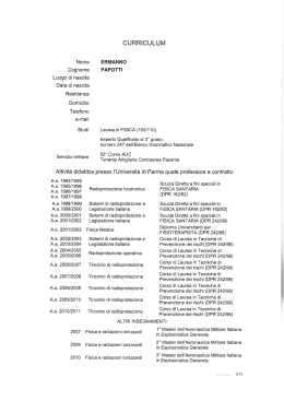 CV - Universit&agrave; degli Studi di Parma
