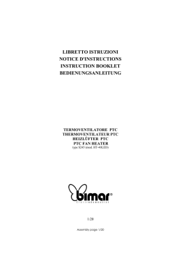 Scarica il Manuale del Multifunzione Bimar S245 Termoventilatore