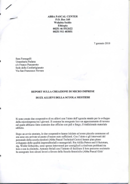 1° Report - Umanitaria Padana Onlus