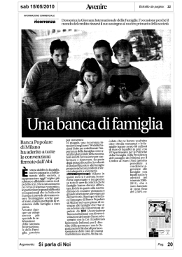 Una banca di famiglia - Forum delle Associazioni Familiari