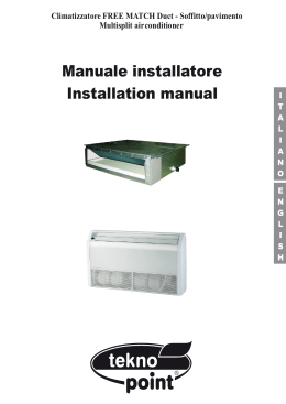 Manuale installatore Installation manual