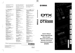 DTX500 Owner`s Manual