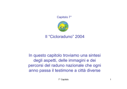 Il &ldquo;Cicloraduno&rdquo; 2004 In questo capitolo troviamo una sintesi degli