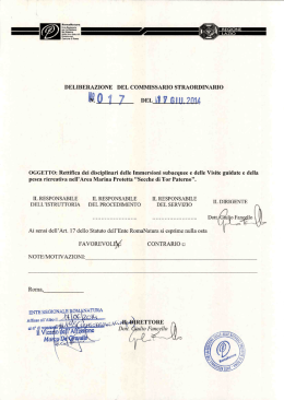 rettifica disciplinari immersioni subacquee, visite