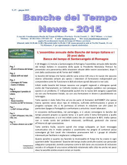 news 57 - Coordinamento Banche Del Tempo