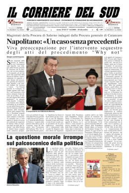 Napolitano: «Un caso senza precedenti