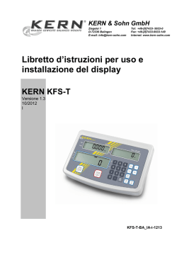 Libretto d`istruzioni per uso e installazione del display KERN KFS-T