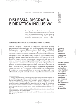 dislessia, disgrafia e didattica inclusiva