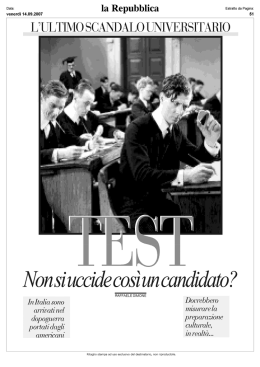 Test: non si uccide cos   un candidato?
