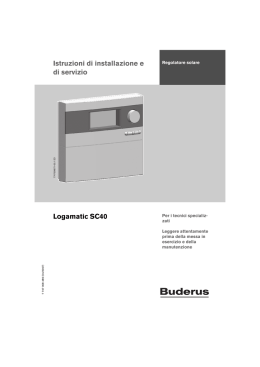 Istruzioni di installazione e di servizio Logamatic SC40
