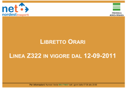 LIBRETTO ORARI LINEA Z322 IN VIGORE DAL 12-09-2011