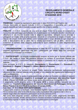 REGOLAMENTO GENERALE CIRCUITO NORD