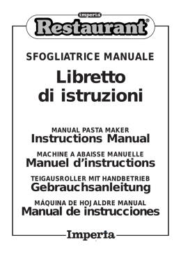 Imperia Restaurant Manual Pasta Maker Instruction