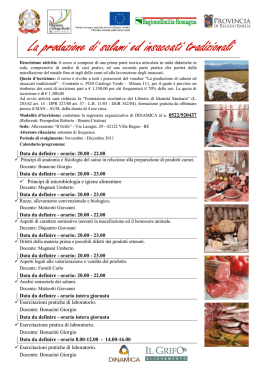 La produzione di salumi ed insaccati tradizionali La
