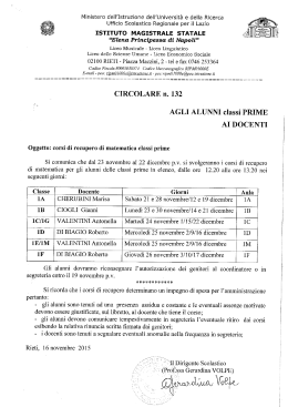 Corsi di recupero di matematica classi prime