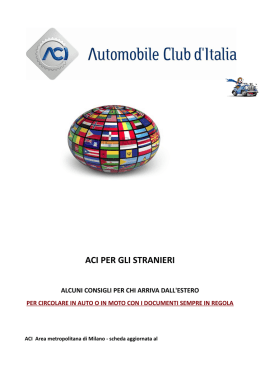 Leggi la scheda - Network Unit&agrave; Territoriali ACI