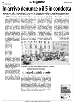 In arrivo denunce o il 5 in condotta