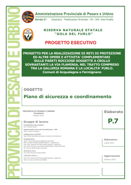 Piano di sicurezza e coordinamento PROGETTO ESECUTIVO