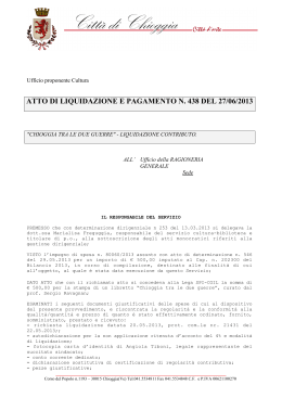 atto di liquidazione e pagamento n. 438 del 27/06/2013