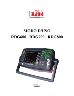 MODO D`USO RDG600 RDG700 RDG800