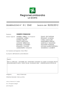 DELIBERAZIONE N&deg; IX / 3542 Seduta del 30/05/2012