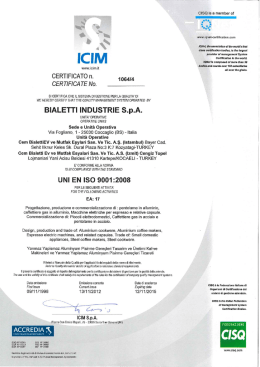 CERTIFICATO n. 1064,14 CERTIFICATE NO.