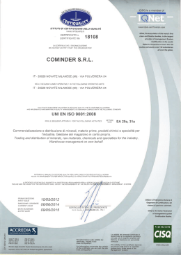 lSTlTUTO DI CERTIFICAZlONE DELLA OUALITA WWW