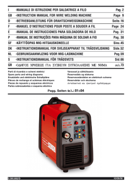 I -MANUALE DI ISTRUZIONE PER SALDATRICE A FILO Pag. 2 GB