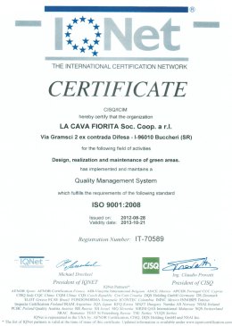 certificate - La Cava Fiorita