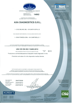 Certificato ISO 13485 2012