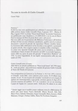 Tre note in ricordo di Giulio Grimaldi