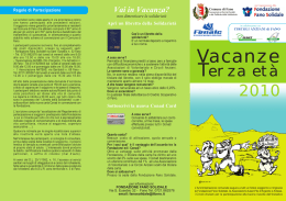 Vacanze - Fondazione Fano Solidale