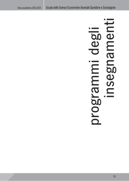 (seconda parte) - Programmi degli insegnamenti