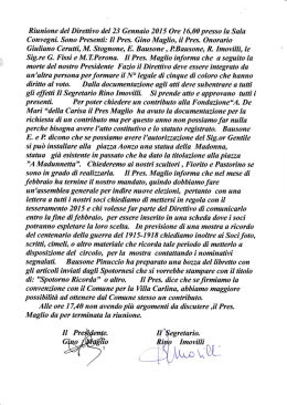 23/01/2015 Riunione di Direttivo
